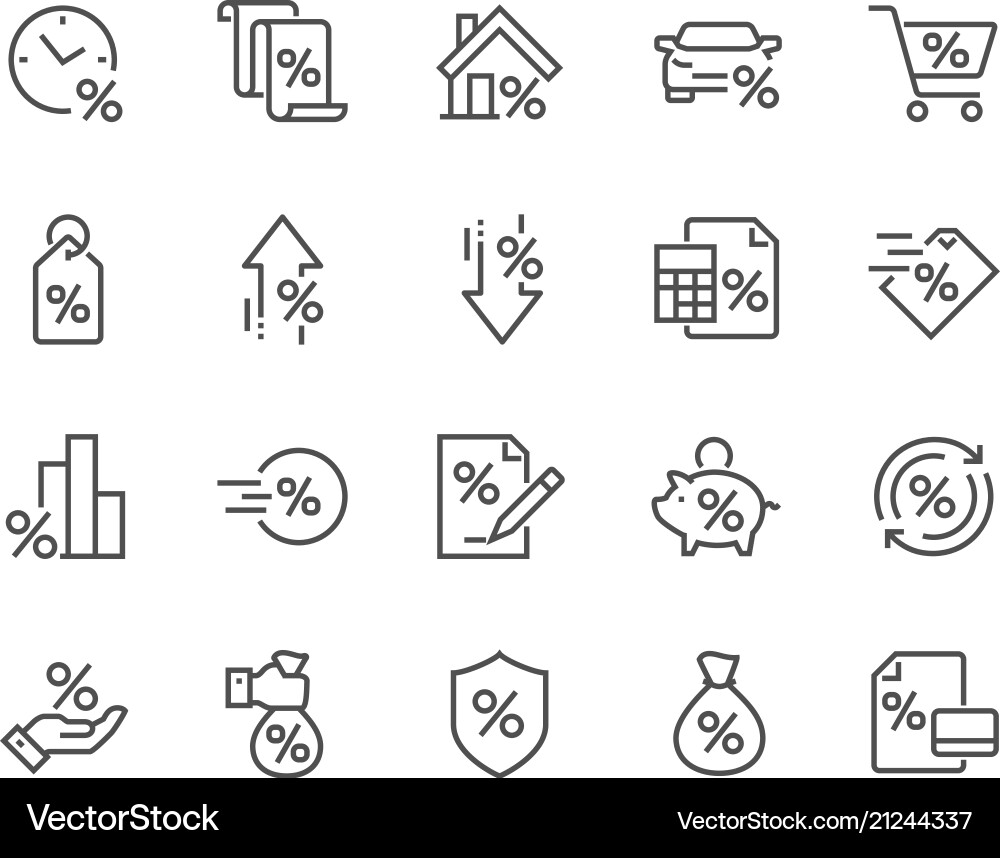 Line loan icons Line loan icons vector image