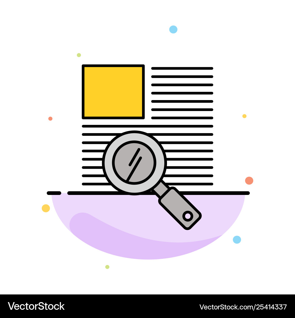 Line text zoom reading abstract flat color icon vector image