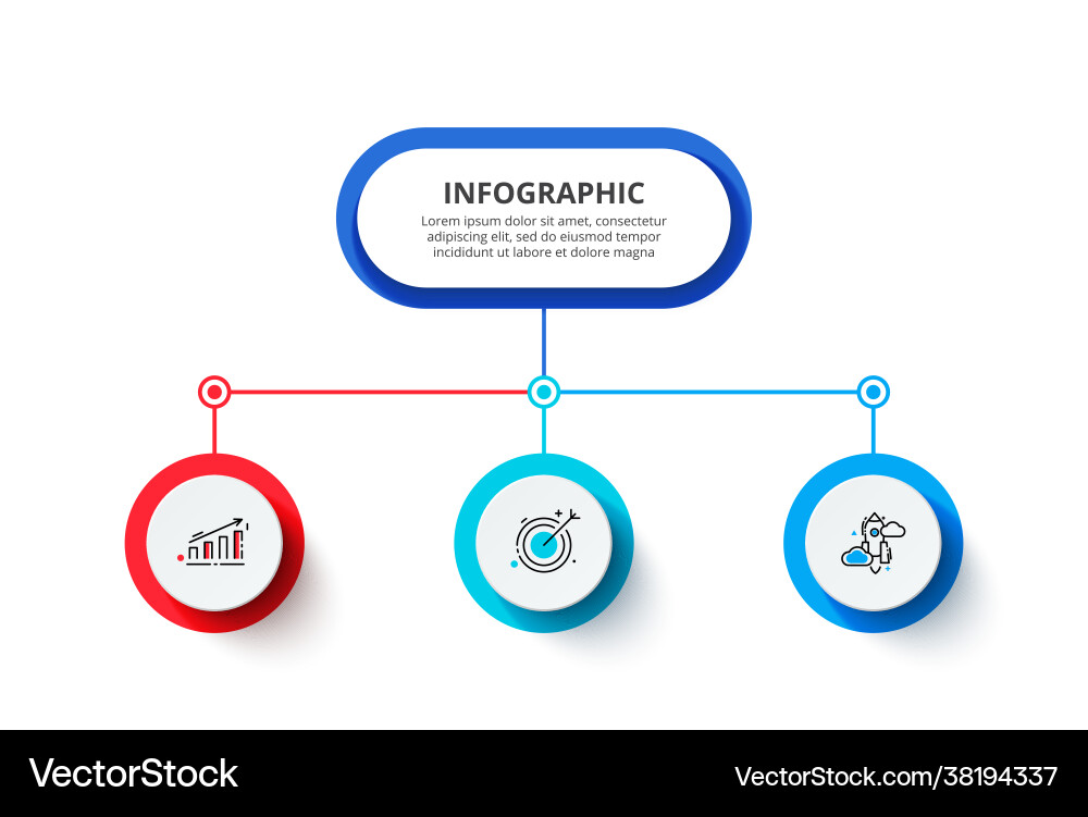 Modern Flowchart with Circles vector image