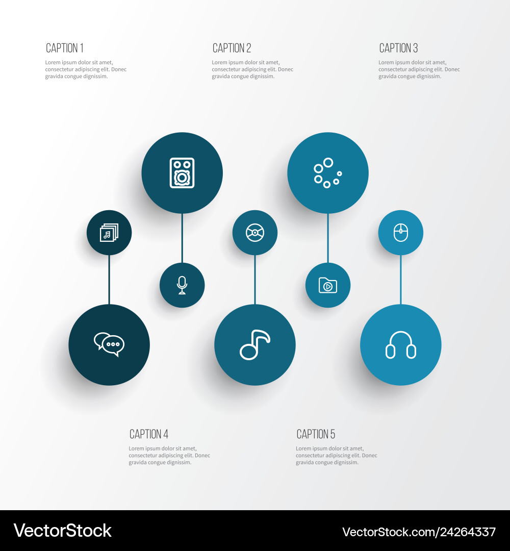 Music icons line style set with headphone loading Music icons line style set with headphone loading vector image