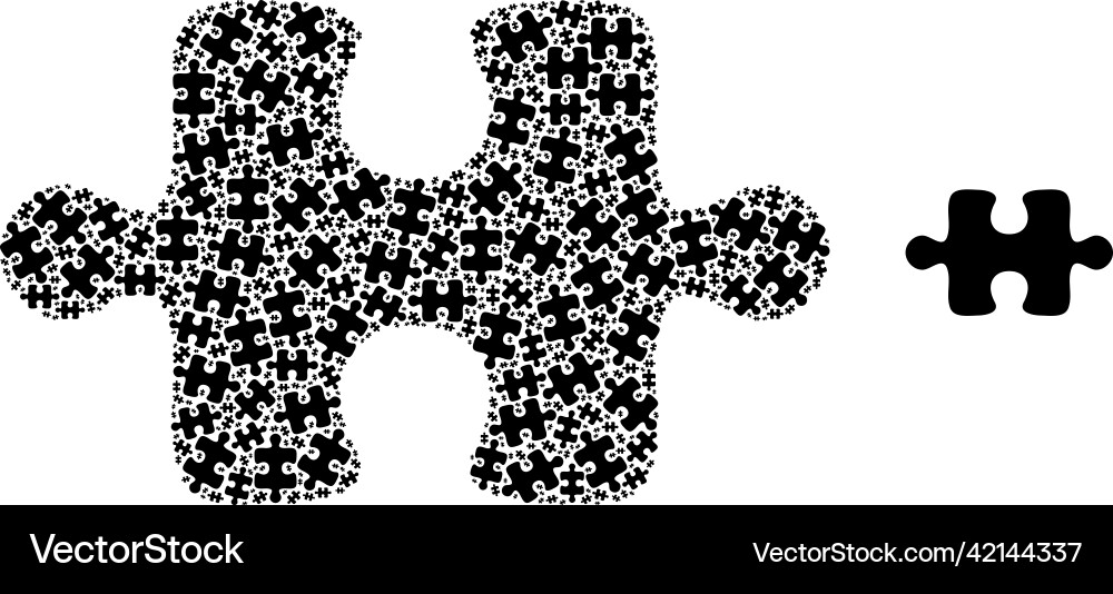 Puzzle item recursion collage of icons Puzzle item recursion collage of icons vector image