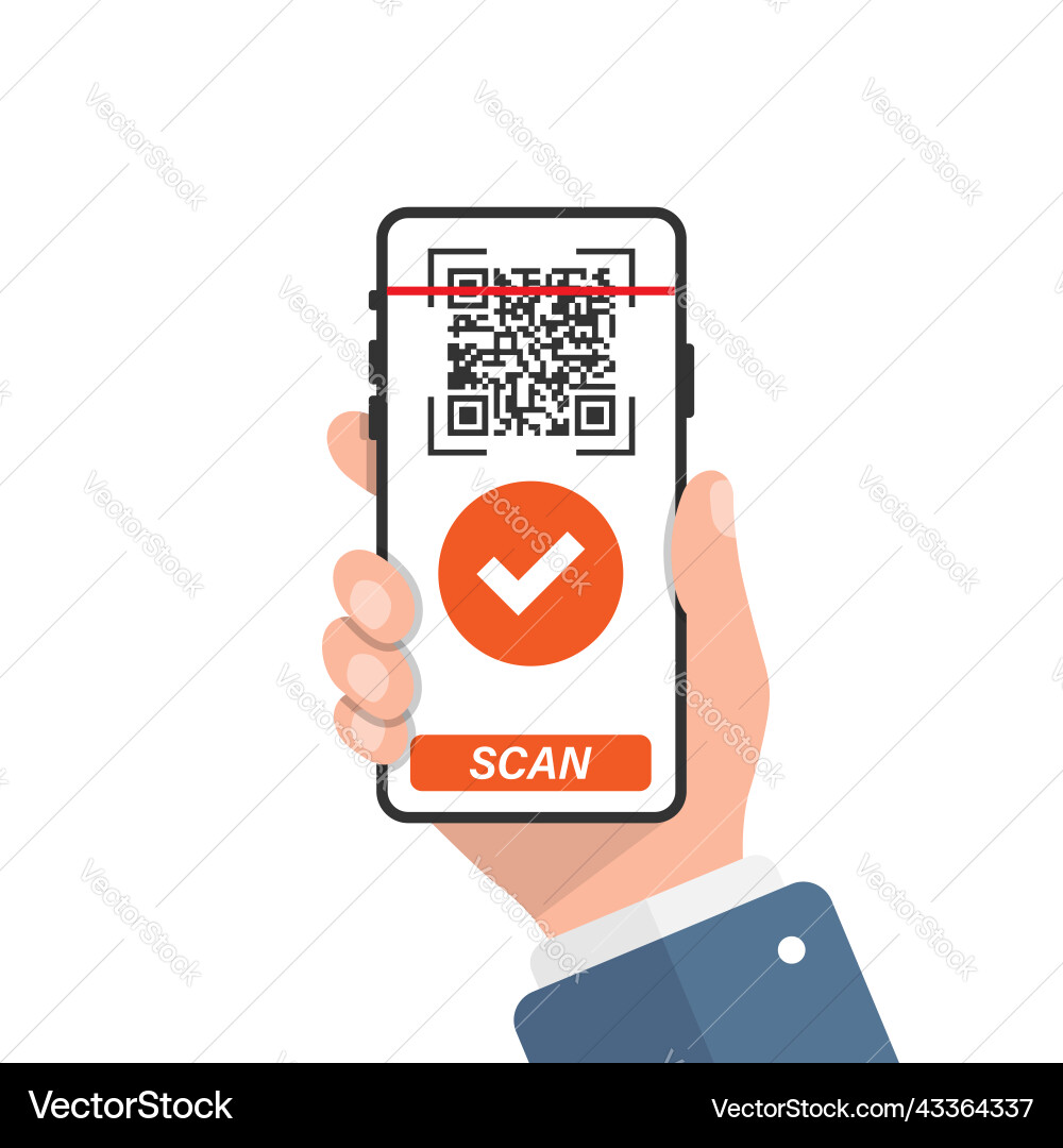 Qr-Code-Scan im flachen Stil Handy-Scannen Qr-Code-Scan im flachen Stil Handy-Scannen vektorbild