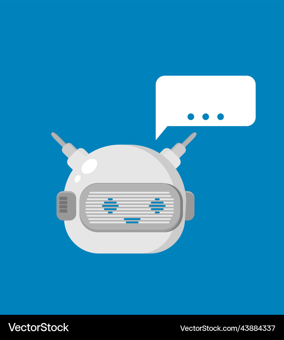 Robot customer support service chat bot flat Robot customer support service chat bot flat vector image