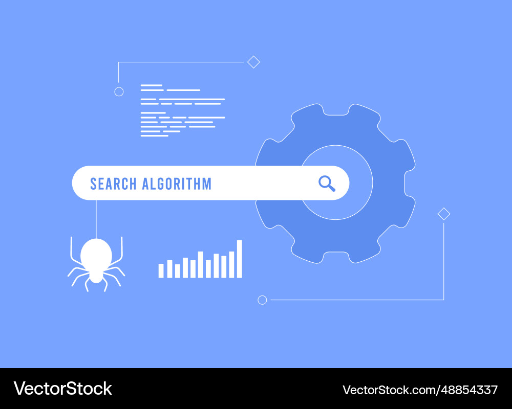 Searching algorithms concept changing search Searching algorithms concept changing search vector image