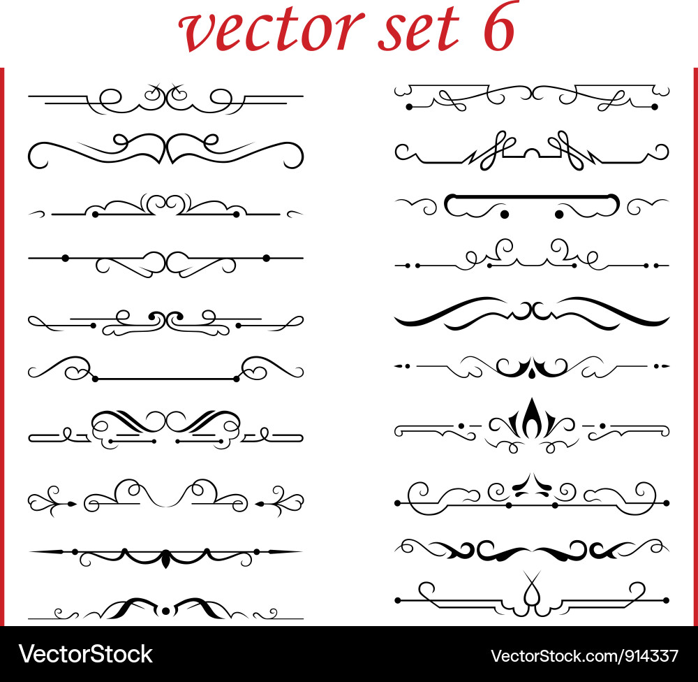 Set calligraphic design elements vector image