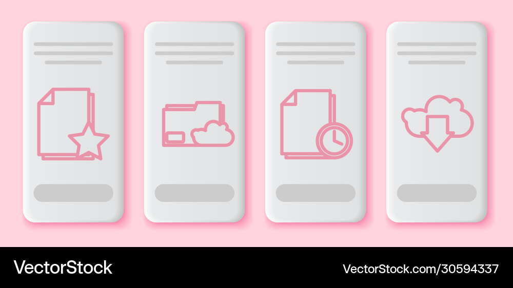 Set line document with star cloud storage text Set line document with star cloud storage text vector image