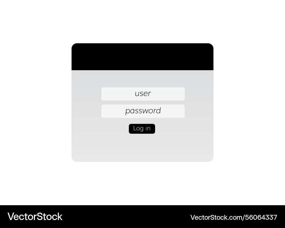 Simple user login interface with username vector image