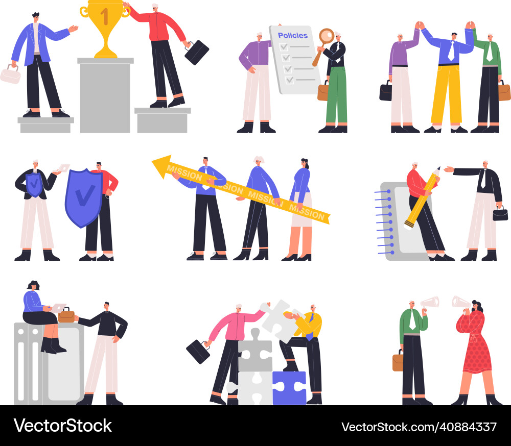 Successful corporate relations policy company Successful corporate relations policy company vector image