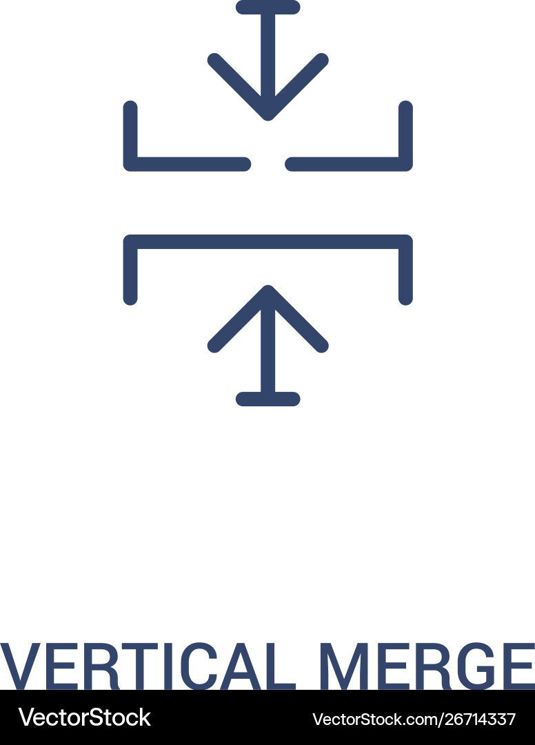Vertical merge concept 2 colored icon simple line vector image