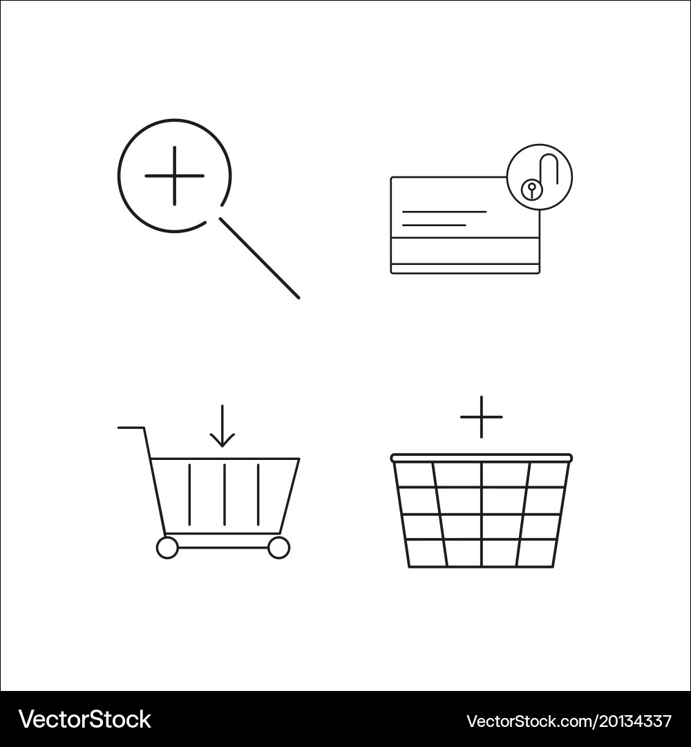 Web simple linear icon setsimple outline icons vector image