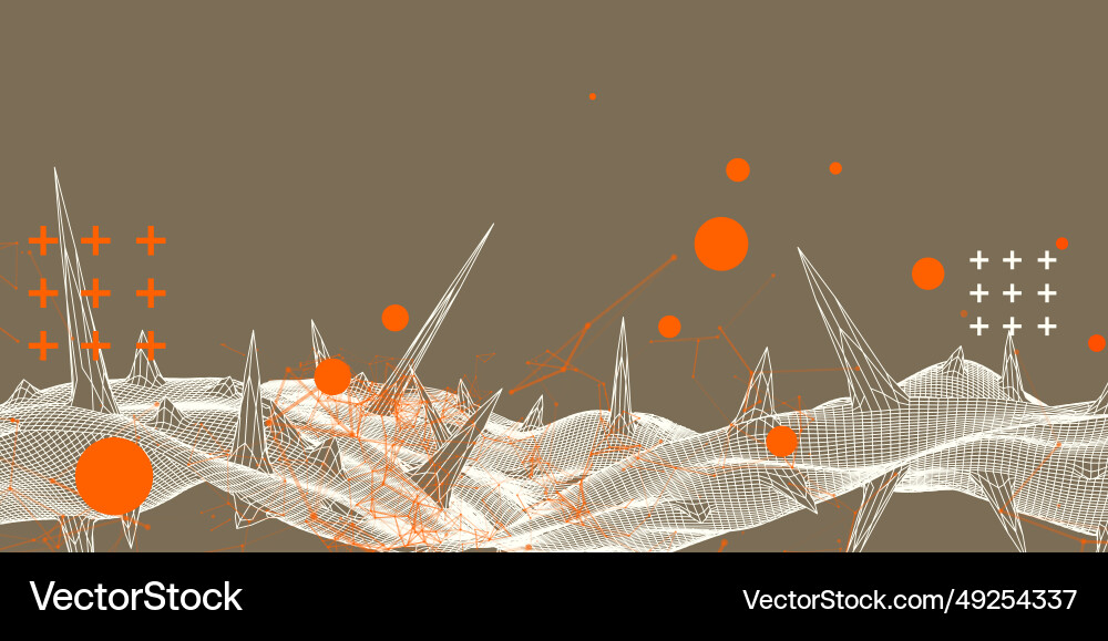 Wireframe Wissenschaft Hintergrund mit Plexus-Effekt Wireframe Wissenschaft Hintergrund mit Plexus-Effekt Vektorbild