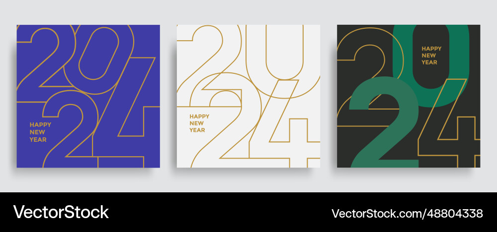 2023 happy new year posters set christmas card 2023 happy new year posters set christmas card vector image