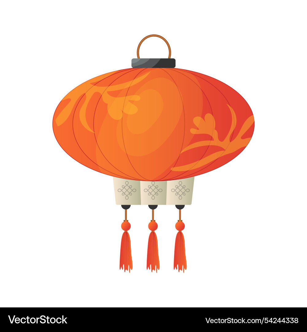 Chinese lantern in flat design round shape of red Vector Image