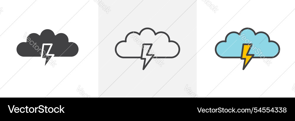 Cloud lightning icon Royalty Free Vector Image