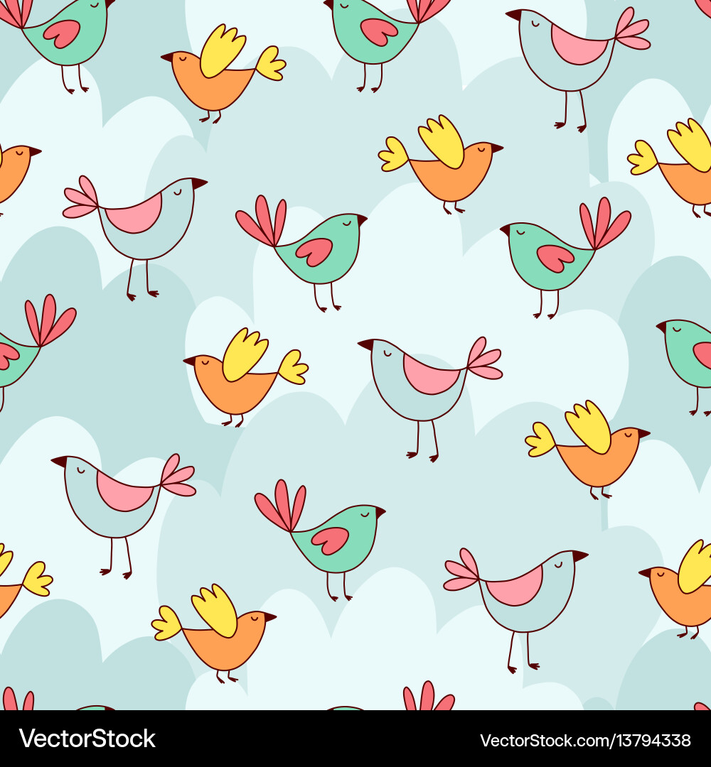Doodles cute seamless pattern Royalty Free Vector Image
