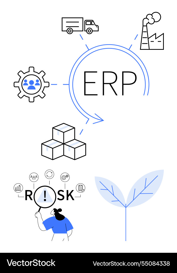 Erp system workflow integration of supply chain Erp system workflow integration of supply chain vector image
