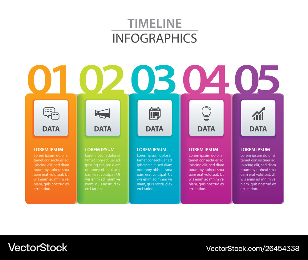 Infographics tab paper index with 5 data template Infographics tab paper index with 5 data template vector image