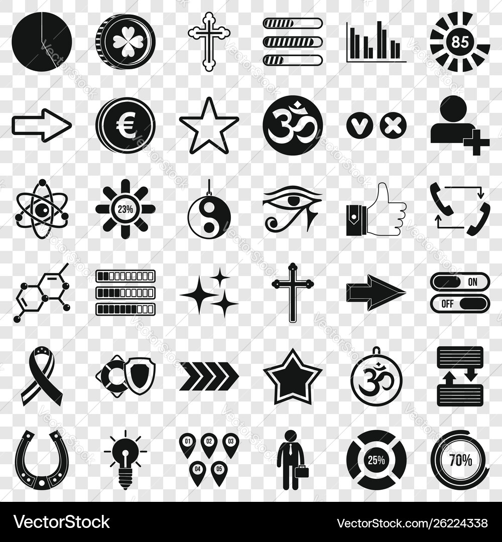 Loading icons set simple style Loading icons set simple style vector image