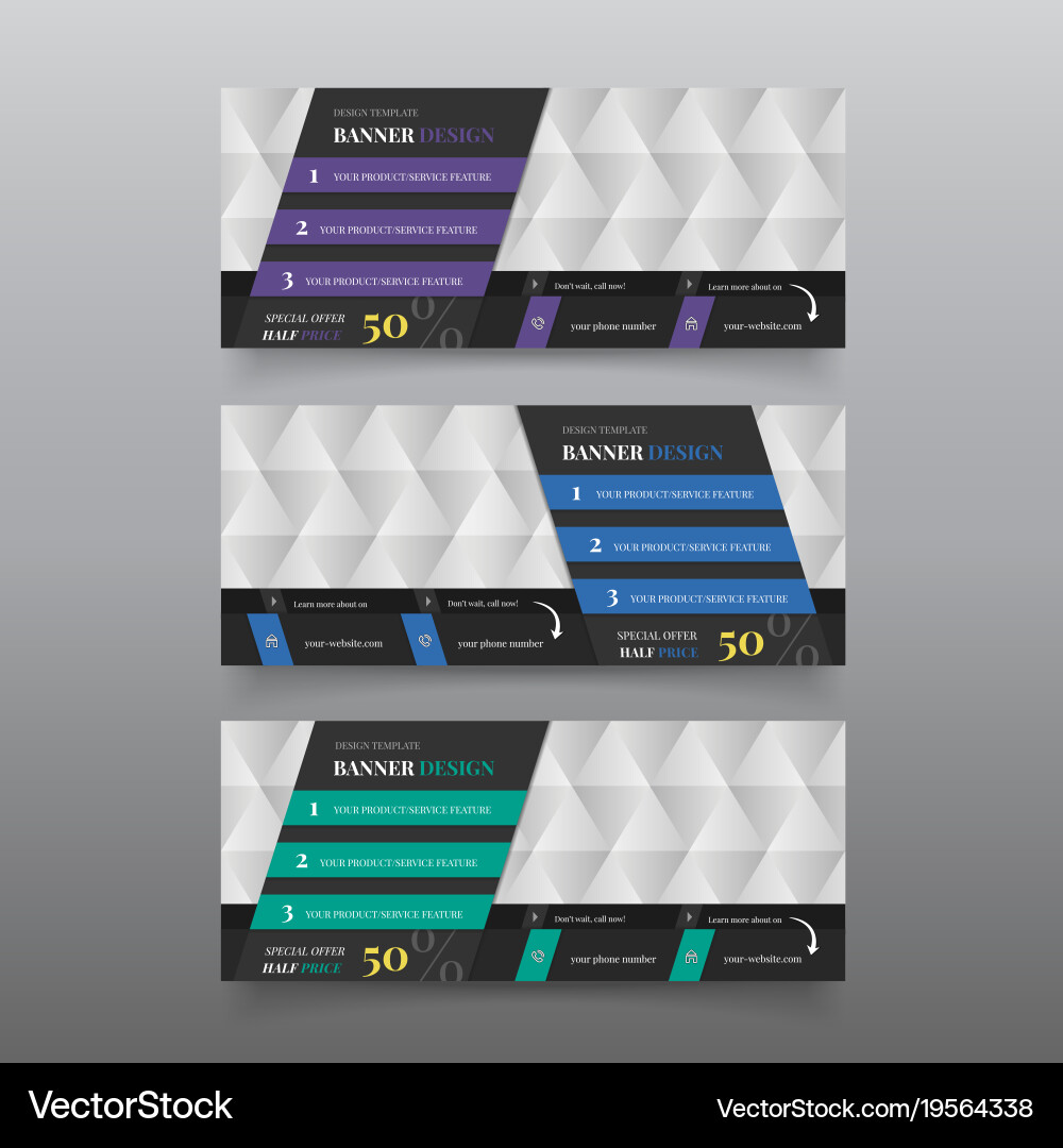 Material diagonal web banner design template Vector Image