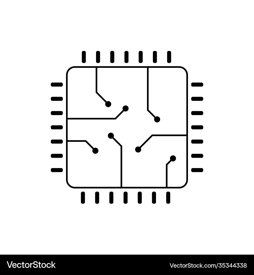 Mini cpu icon flat style basic Mini cpu icon flat style basic vector image