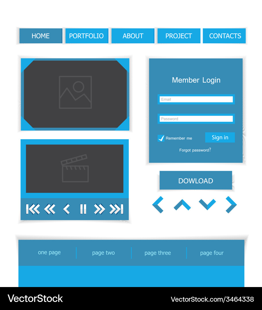 Modern Web Interface Elements vector image