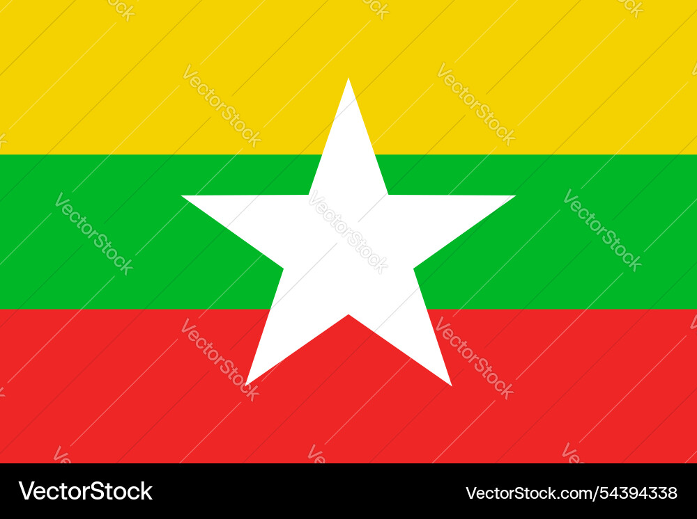 Myanmar flag pattern background Vector Image