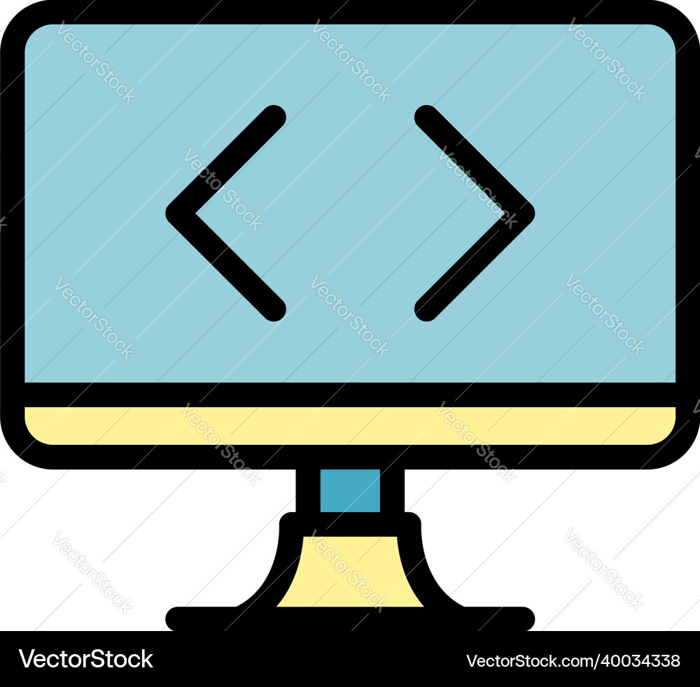 Operating system programming icon color outline Operating system programming icon color outline Vector Image