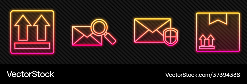 Set line envelope with shield this side up Set line envelope with shield this side up vector image