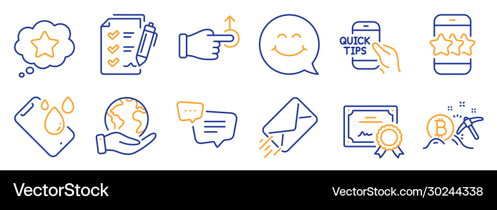 Set technology icons such as text message e Set technology icons such as text message e vector image