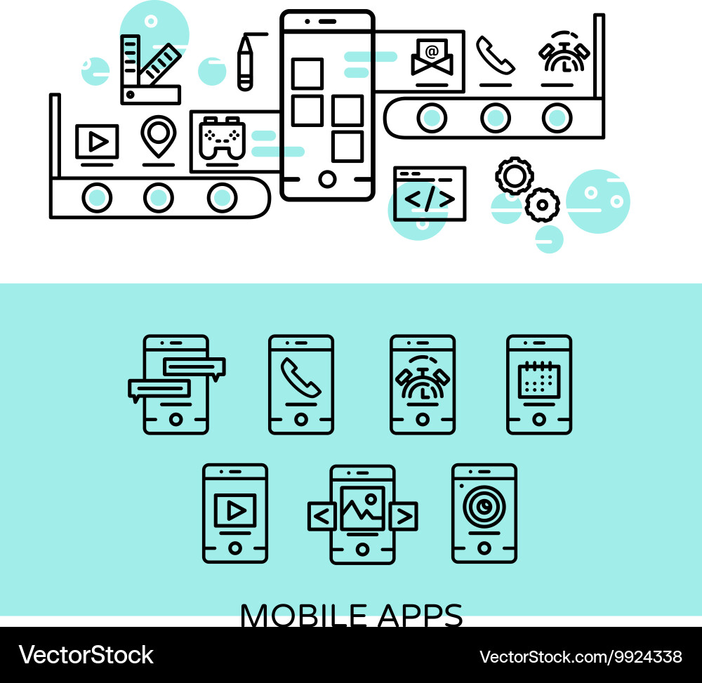 Smartphone App Development Workflow vector image
