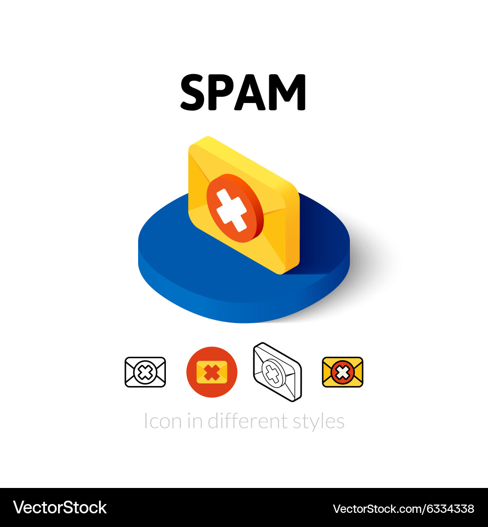 Spam icon in different style vector image