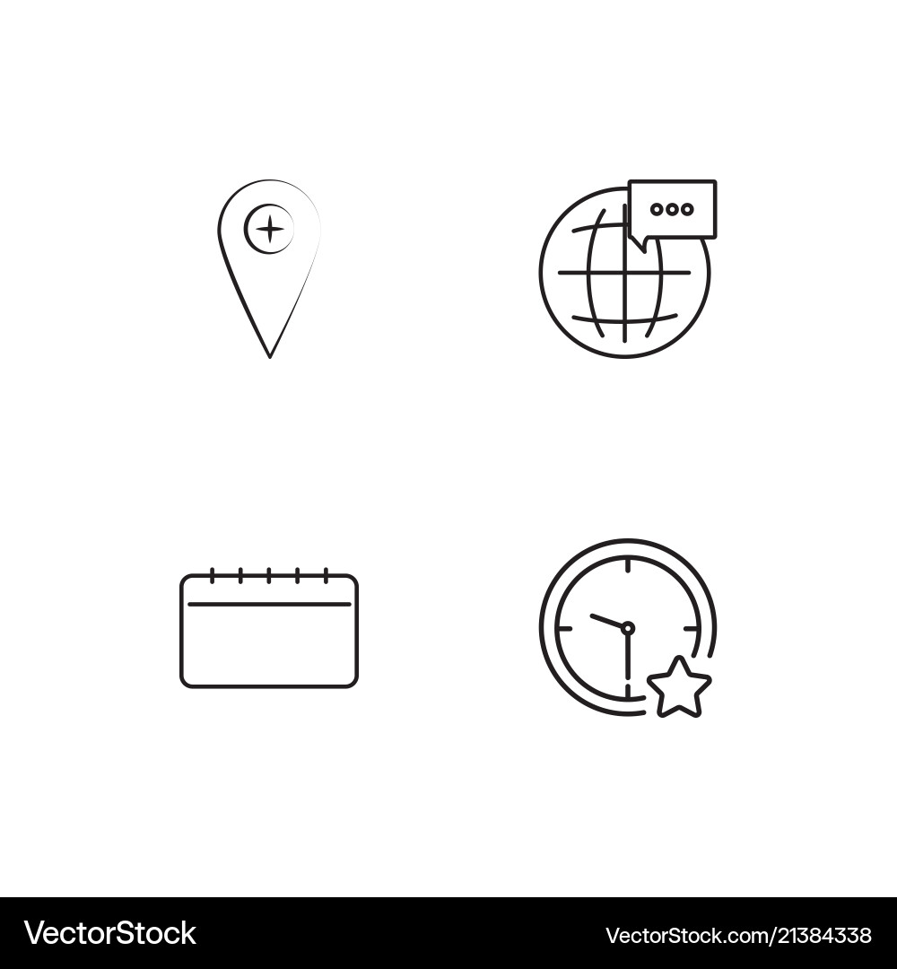 Time linear icons set simple outline vector image