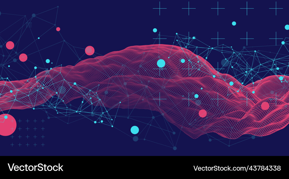 Wireframe background with plexus effect Wireframe background with plexus effect Vector Image