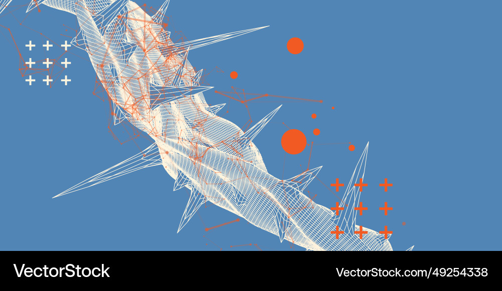Wireframe science background with plexus effect Wireframe science background with plexus effect Vector Image