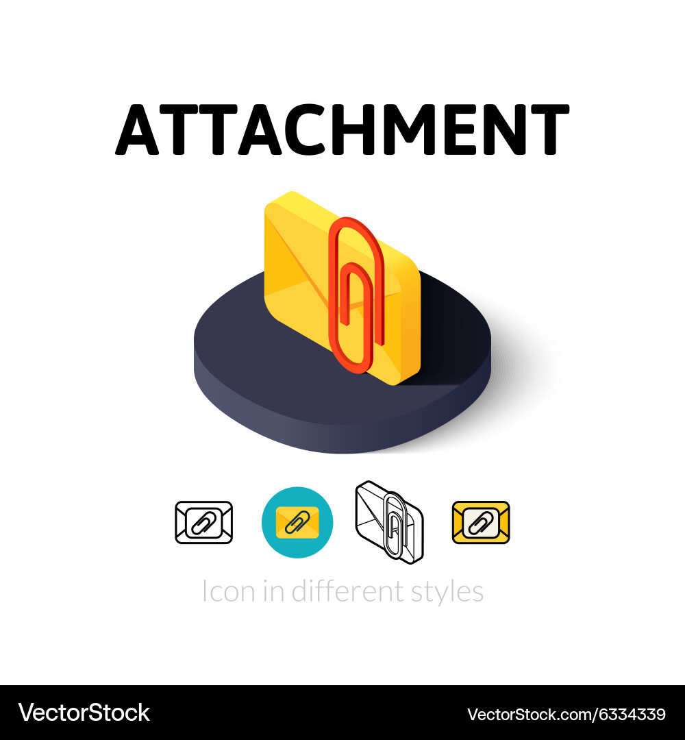 Attachment icon in different style Vector Image