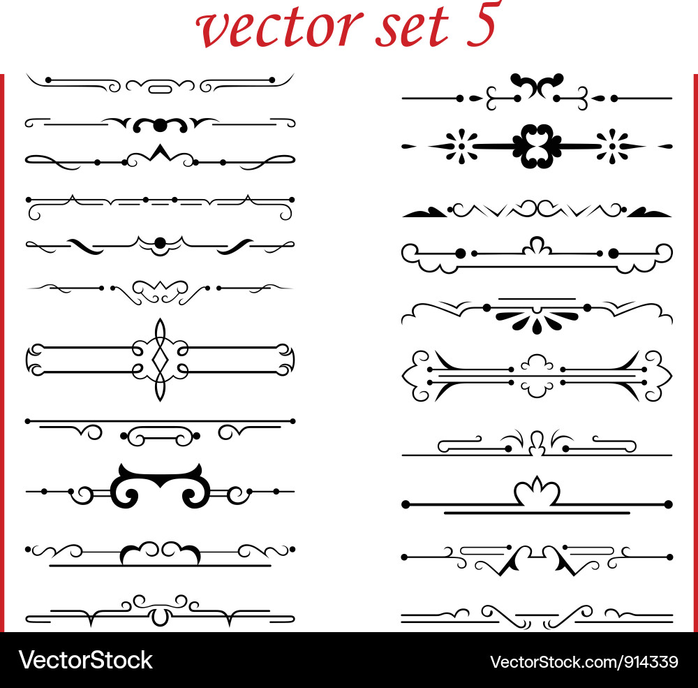Calligraphic Flourish Elements vector image