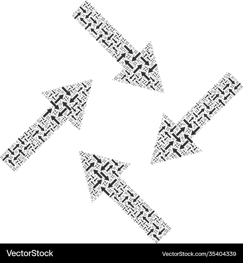 Centripetal arrows fractal collage itself items Centripetal arrows fractal collage itself items vector image