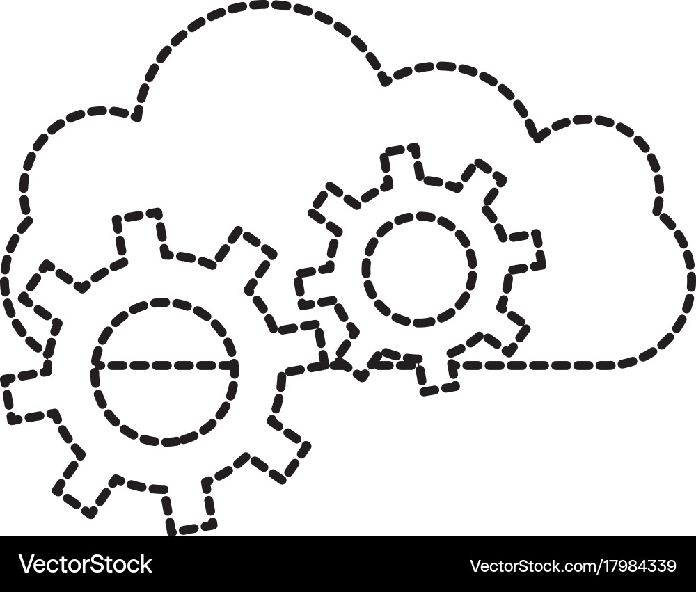 Cloud computing gears solution system vector image