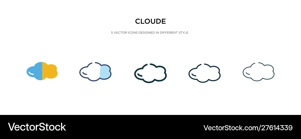 Cloude icon in different style two colored Cloude icon in different style two colored vector image