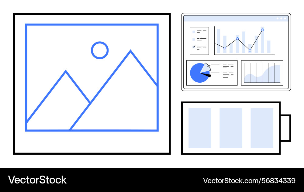 Data visualization and image showcasing alongside Data visualization and image showcasing alongside Vector Image