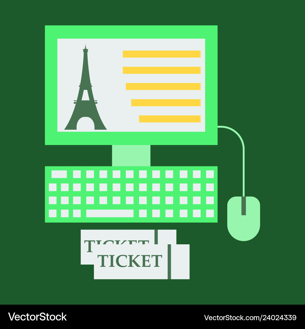 Eiffel tower icon in computer Eiffel tower icon in computer vector image