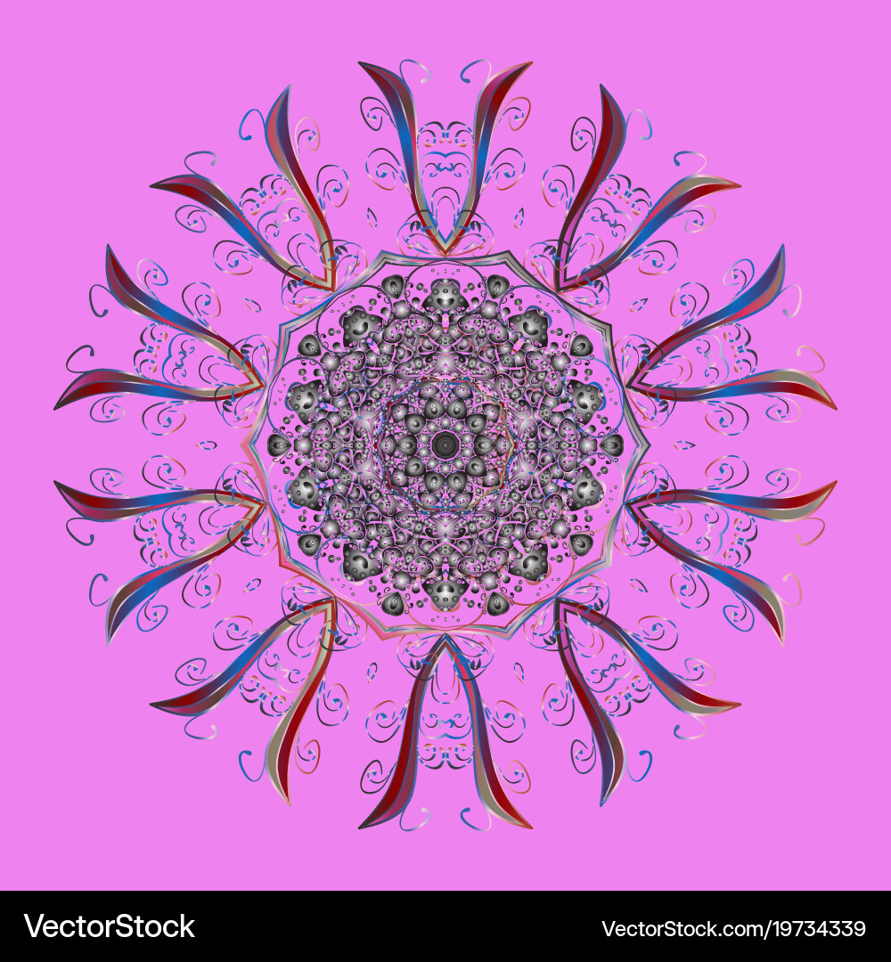 Flat lay winter pattern made of snowflake on pink Vector Image