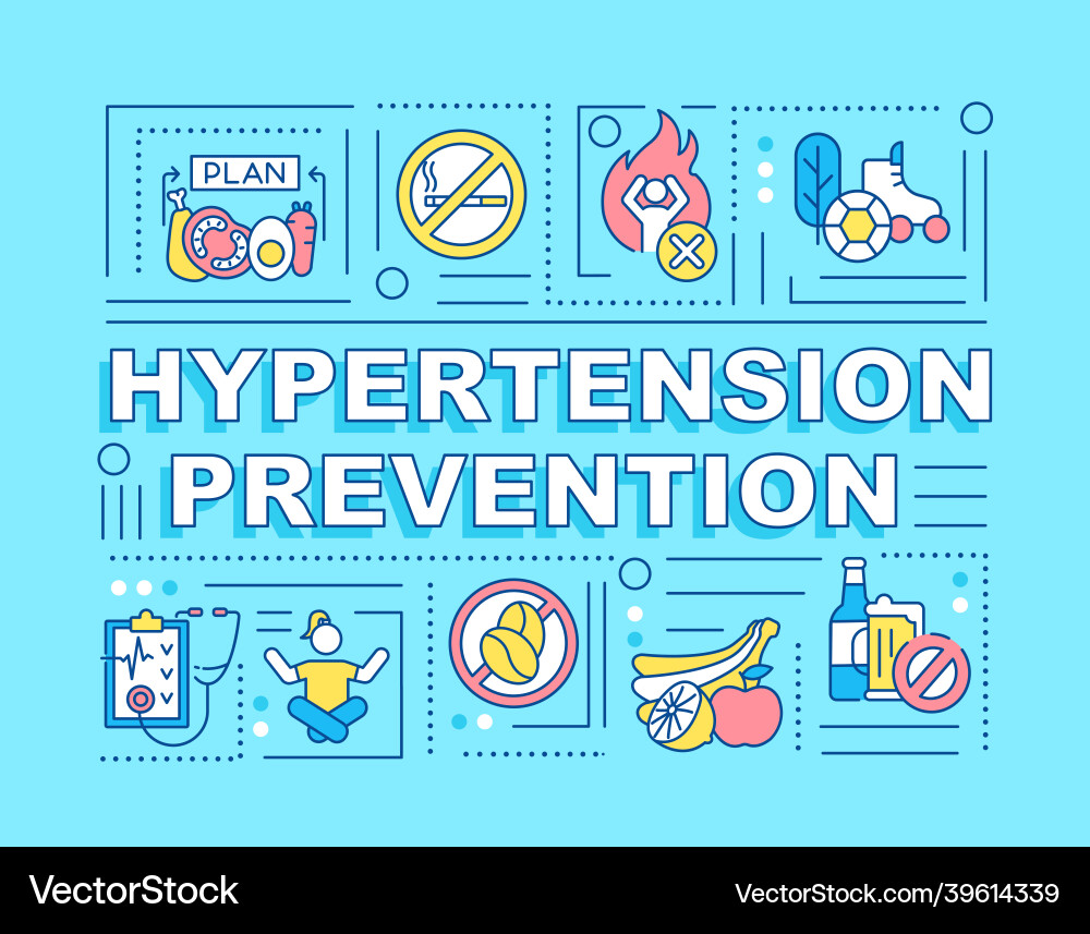 Hypertension prevention word concepts banner Hypertension prevention word concepts banner vector image
