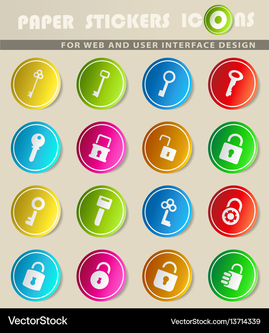 Lock and key icon set Vector Image