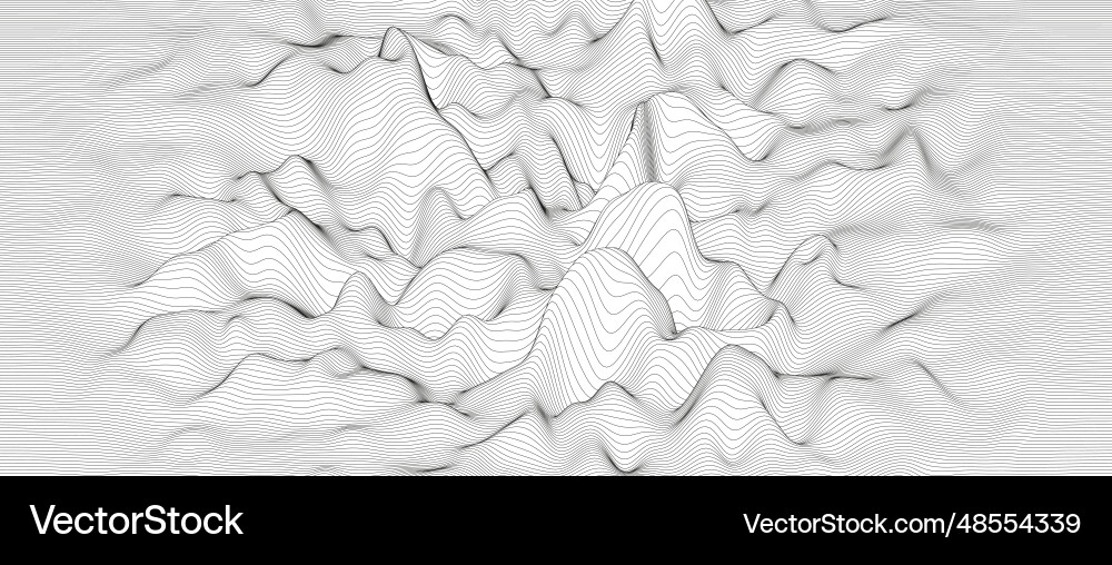 Monochrome sound line waves abstract background Vector Image
