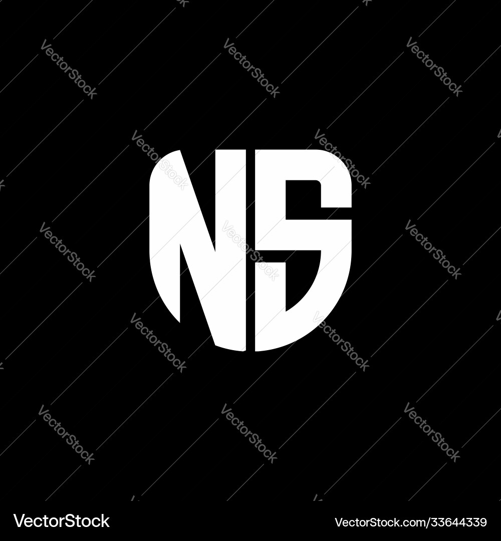 Ns logo monogram with circular shape shield Ns logo monogram with circular shape shield Vector Image