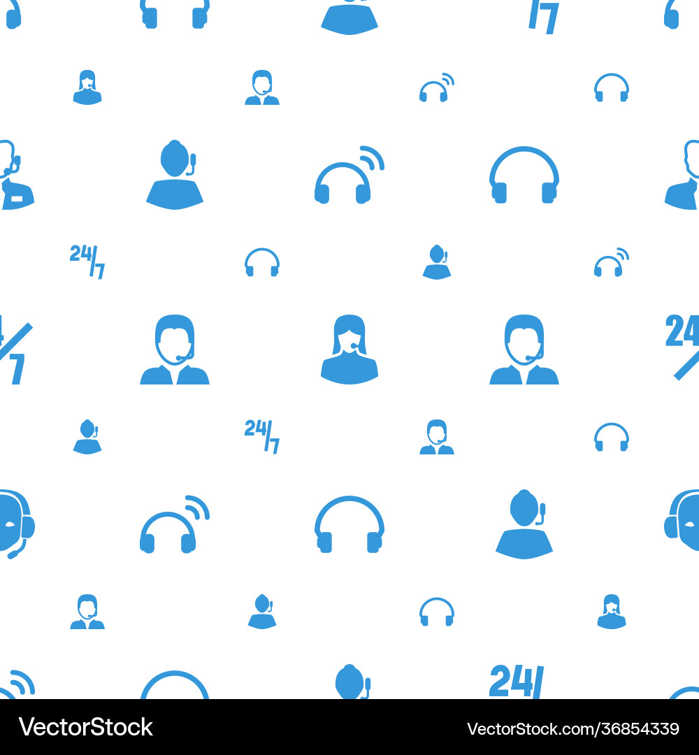 Operator icons pattern seamless white background vector image