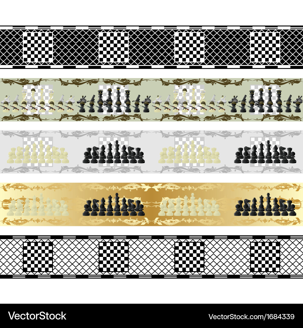 Seamless chess patterns vector image