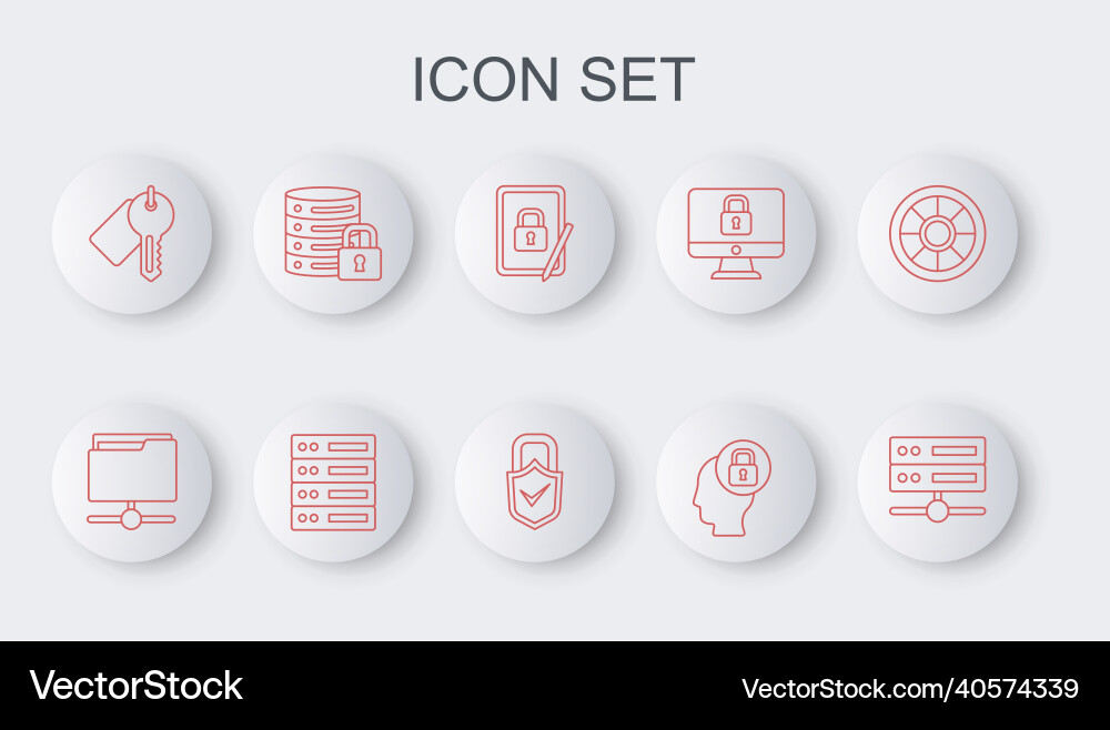 Set line server data web hosting ftp folder Set line server data web hosting ftp folder vector image