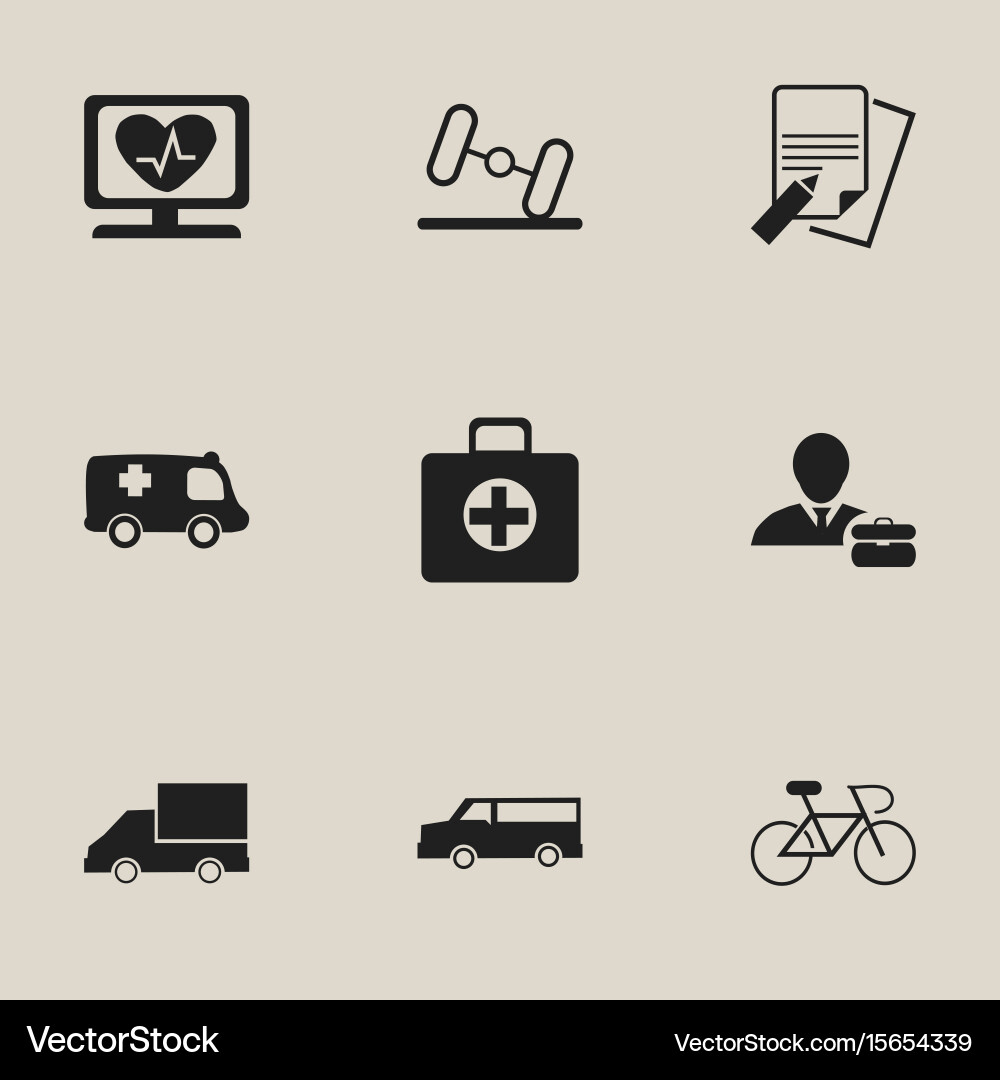 Set of 9 editable complicated icons includes Vector Image